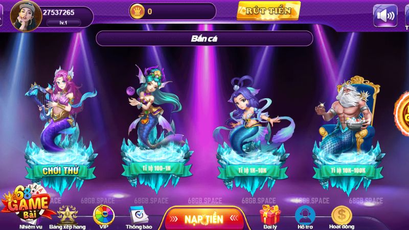 Kinh nghiệm chơi Bắn Cá tiêu diệt cá lớn mà ít tốn đạn tại Game Bài 68 4 Bắn cá game bài 68